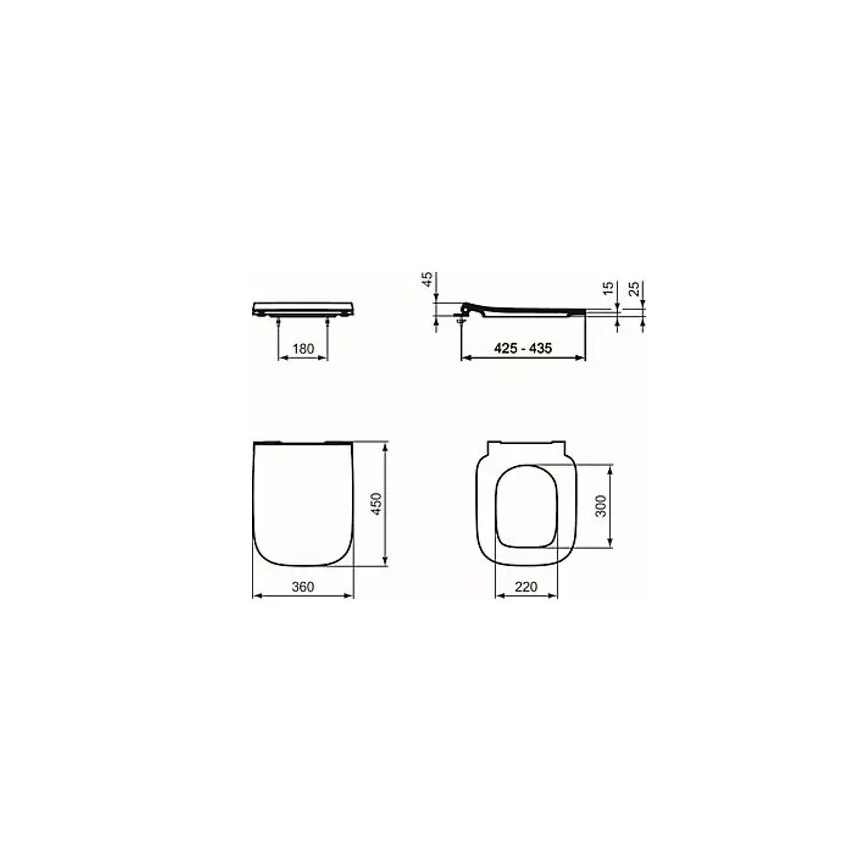 Ideal Standard T500301 - Toalettsits SoftClose I.LIFE B vit