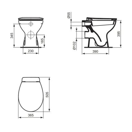 Ideal Standard W333101 - Stående WC EUROVIT porslin/vit