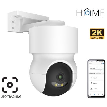 Smart utomhuskamera med rörelsesensor 2K 12V IP65 Wi‑Fi Tuya vit