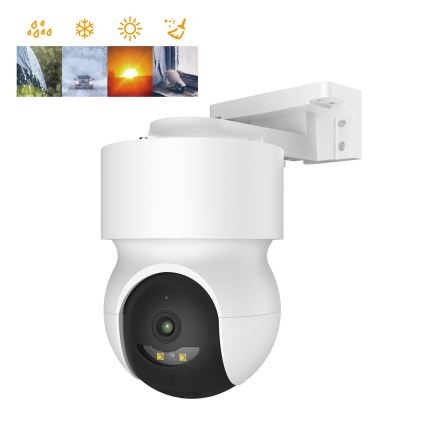 Smart utomhuskamera med rörelsesensor 2K 12V IP65 Wi‑Fi Tuya vit