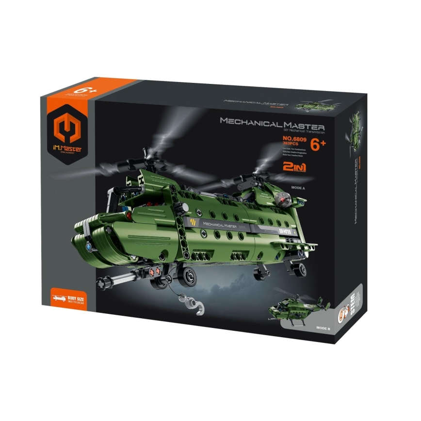 iM.Master - Byggsats: helikopter med mekaniskt drivsystem, 2-i-1, 393 delar