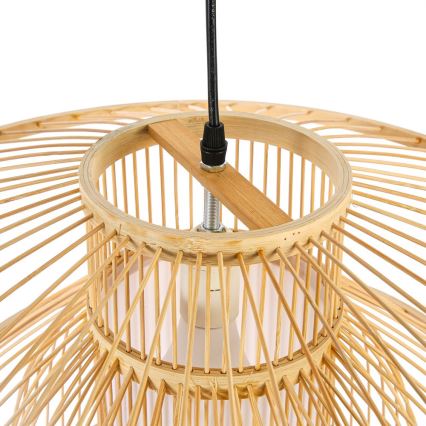 Ljuskrona med textilsladd PINCHOS 1xE27/40W/230V diameter 50 cm bambu