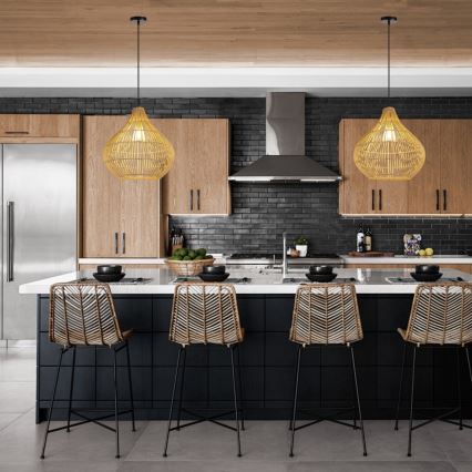 Ljuskrona med textilsladd PELO 1xE27/40W/230V diameter 40 cm rotting