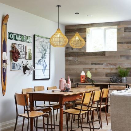 Ljuskrona med textilsladd PELO 1xE27/40W/230V diameter 40 cm rotting