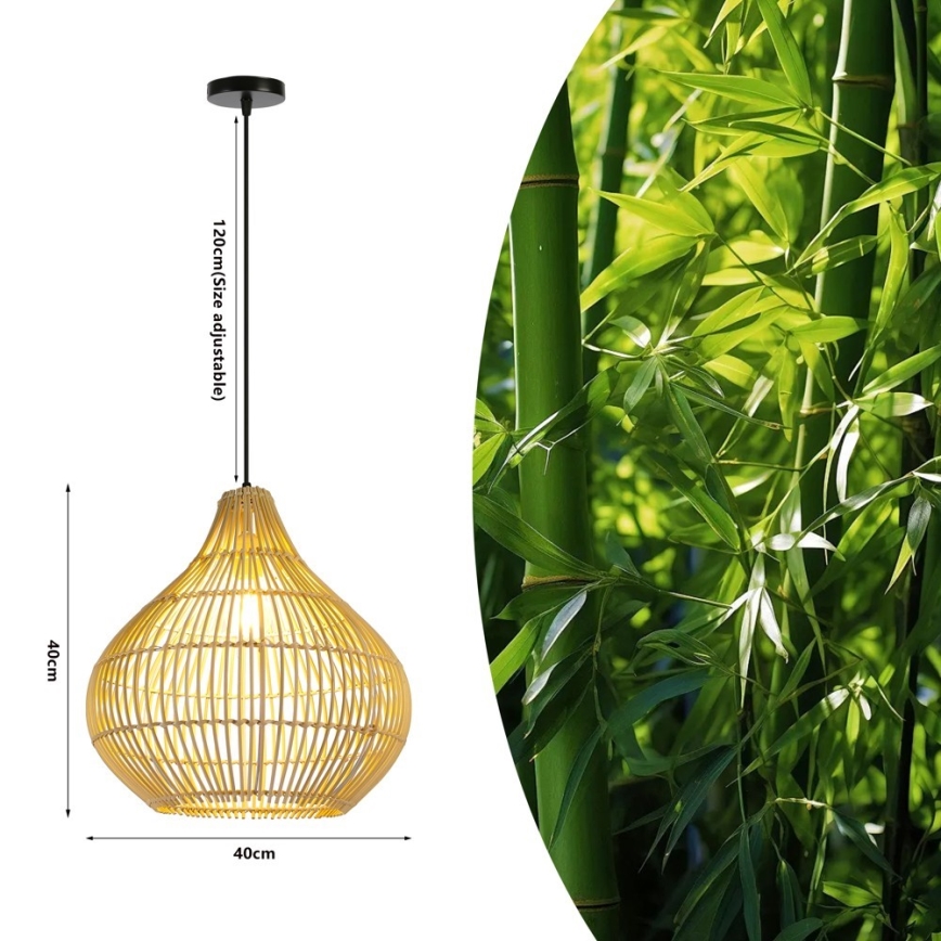 Ljuskrona med textilsladd PELO 1xE27/40W/230V diameter 40 cm rotting