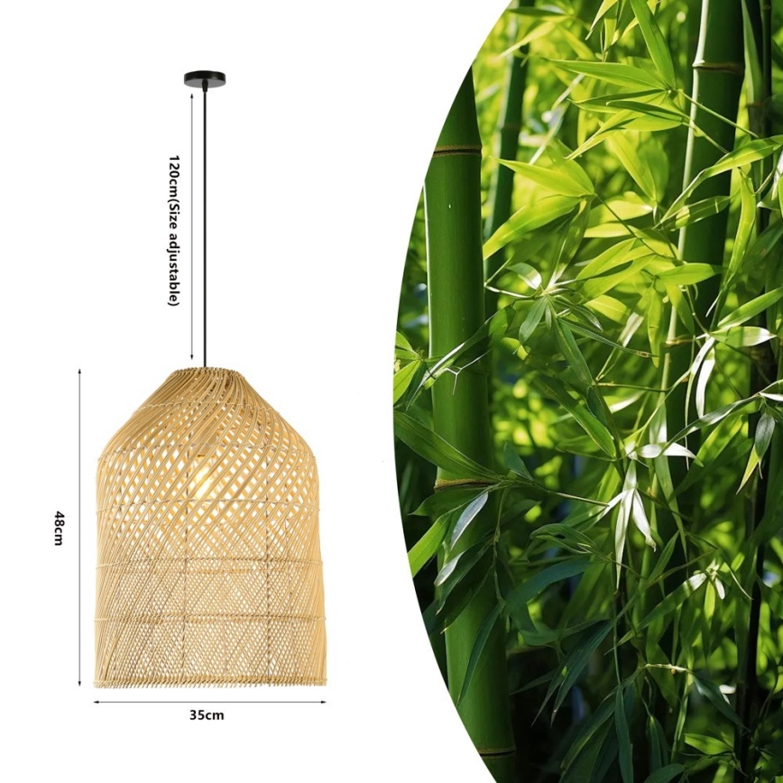 Ljuskrona med textilsladd PELO 1xE27/40W/230V diameter 35 cm rotting