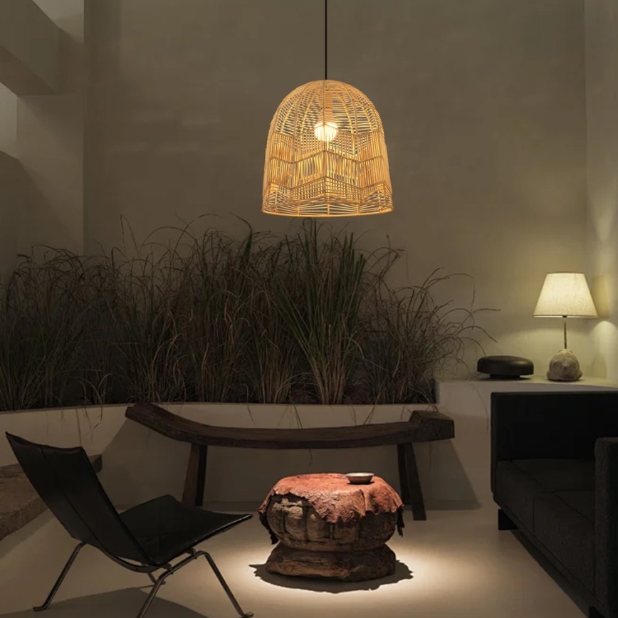 Ljuskrona med textilsladd PELO 1xE27/40W/230V diameter 40 cm rotting