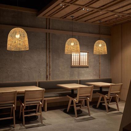 Ljuskrona med textilsladd PELO 1xE27/40W/230V diameter 40 cm rotting