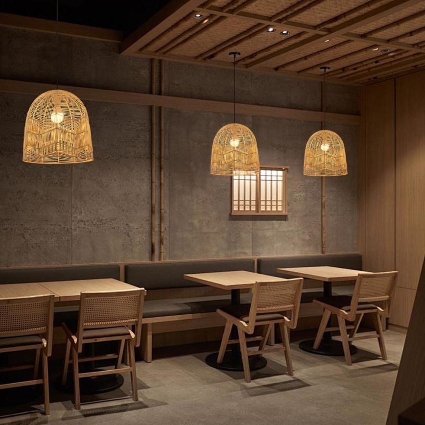 Ljuskrona med textilsladd PELO 1xE27/40W/230V diameter 40 cm rotting