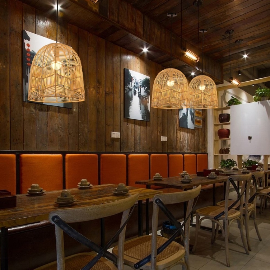 Ljuskrona med textilsladd PELO 1xE27/40W/230V diameter 40 cm rotting