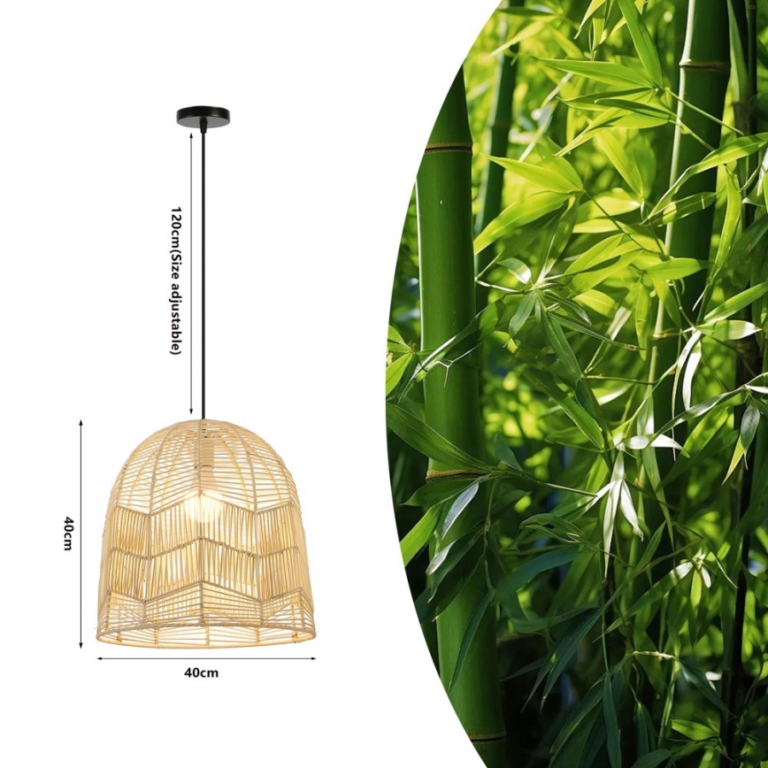 Ljuskrona med textilsladd PELO 1xE27/40W/230V diameter 40 cm rotting