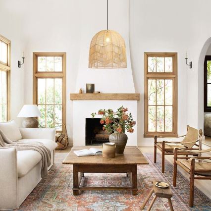 Ljuskrona med textilsladd PELO 1xE27/40W/230V diameter 50 cm rotting