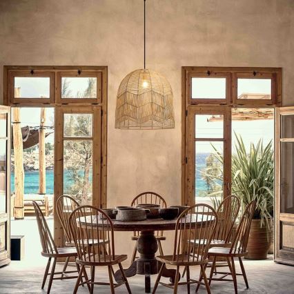 Ljuskrona med textilsladd PELO 1xE27/40W/230V diameter 50 cm rotting