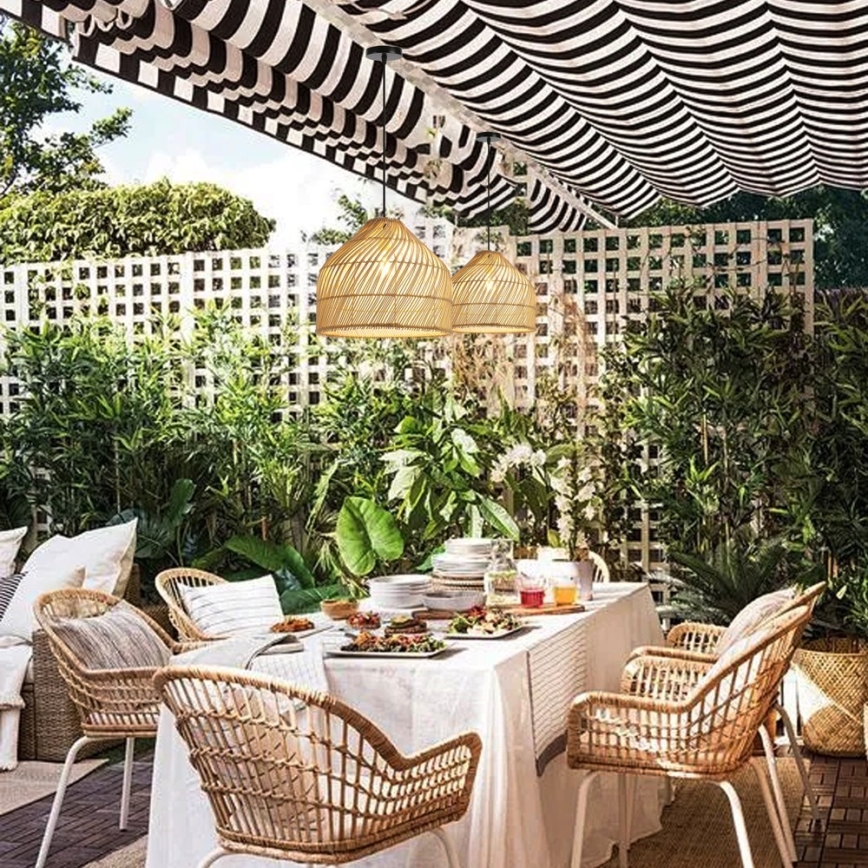 Ljuskrona med textilsladd PELO 1xE27/40W/230V diameter 40 cm rotting