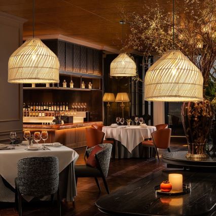 Ljuskrona med textilsladd PELO 1xE27/40W/230V diameter 40 cm rotting