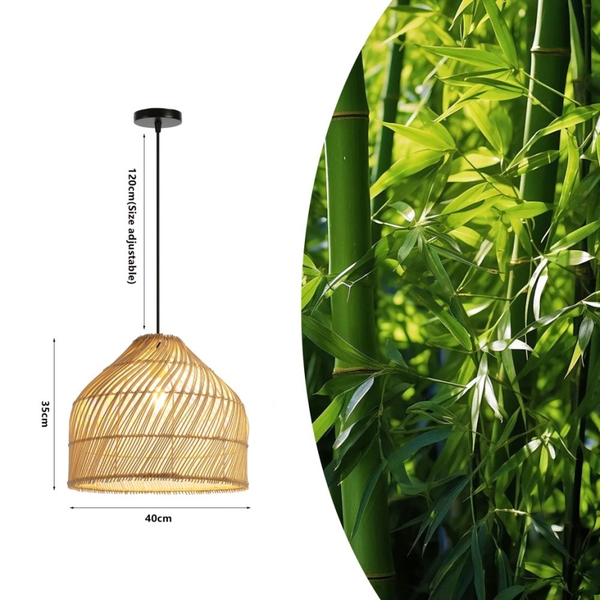 Ljuskrona med textilsladd PELO 1xE27/40W/230V diameter 40 cm rotting