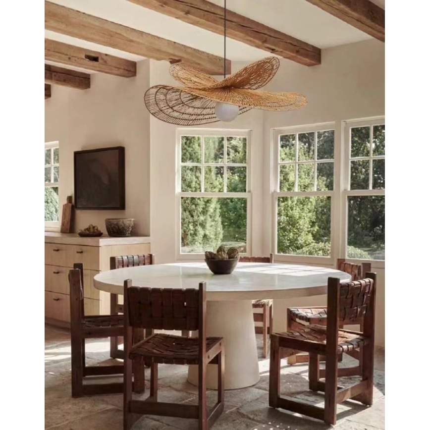 Ljuskrona med textilsladd MARIPOSA 1xE27/40W/230V diameter 80 cm jute