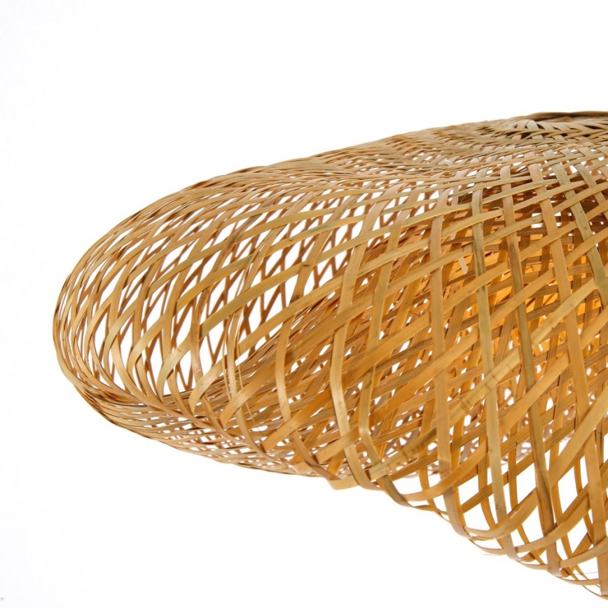 Ljuskrona med textilsladd HILO 1xE27/40W/230V diameter 80 cm bambu