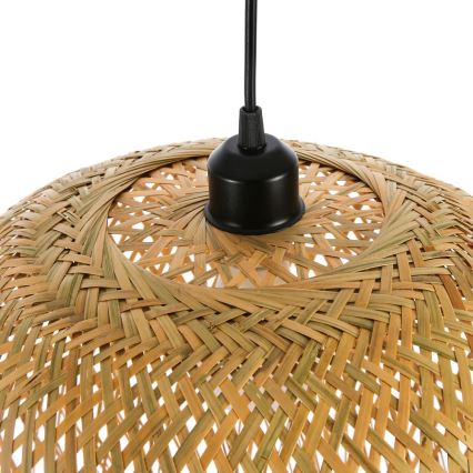 Ljuskrona med textilsladd HILO 1xE27/40W/230V diameter 45 cm bambu