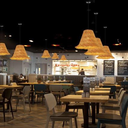 Ljuskrona med textilsladd NATURALEZA 1xE27/40W/230V diameter 45 cm rotting