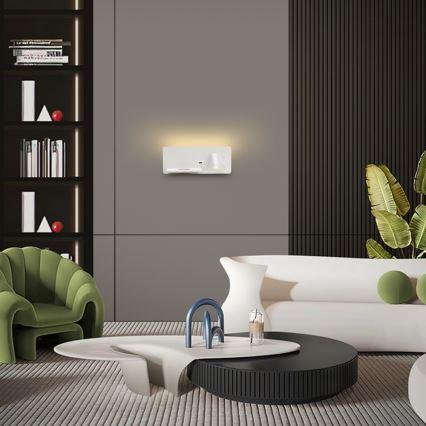 Immax 08286L - LED Väggspotlight med hylla, USB-port och trådlös laddning Be PREPARE LED/3W/230V + LED/3W vit