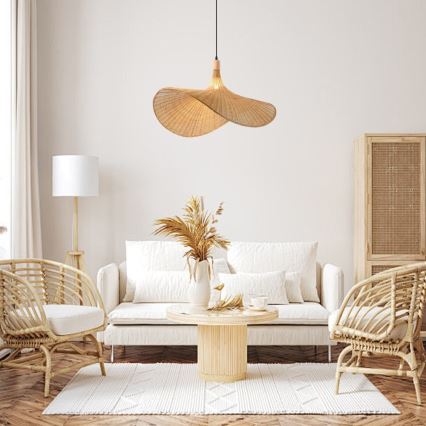 Immax 08290L - Ljuskrona med textilsladd SOMBRERO 1xE27/40W/230V diameter 80 cm rotting