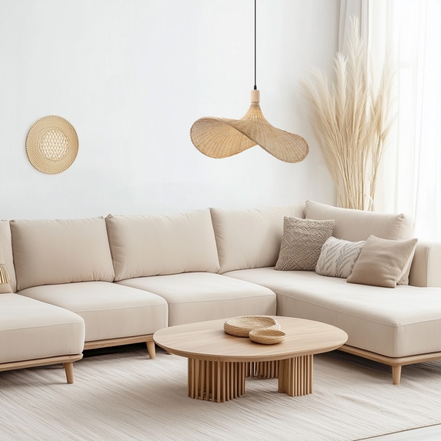 Immax 08290L - Ljuskrona med textilsladd SOMBRERO 1xE27/40W/230V diameter 80 cm rotting