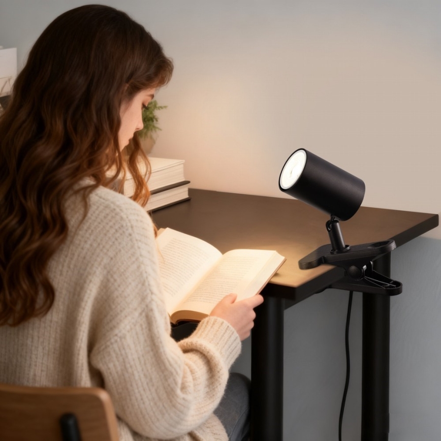 Klämlampa PUNTO 1xGU10/9W/230V svart