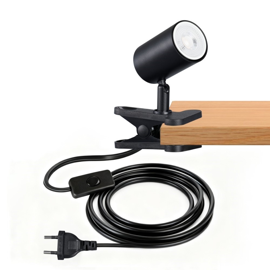 Klämlampa PUNTO 1xGU10/9W/230V svart