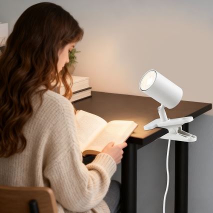 Klämlampa PUNTO 1xGU10/9W/230V vit