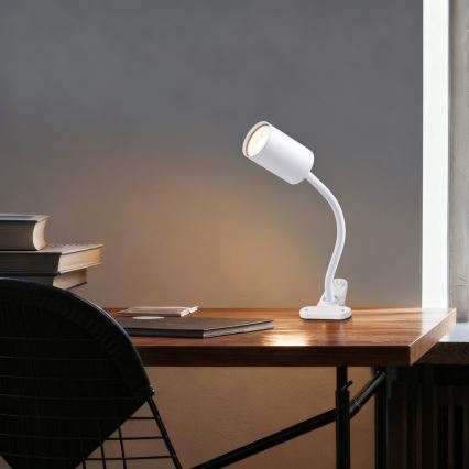 Flexibel klämlampa PUNTO 1xGU10/9W/230V vit