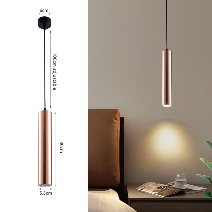 Takpendel PUNTO 1xGU10/9W/230V roséguld
