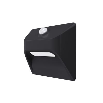 LED uppladdningsbar trappbelysning med rörelse- och skymningssensor STEP LIGHT LED/0,3W/3,7V 2200 mAh IP53 svart
