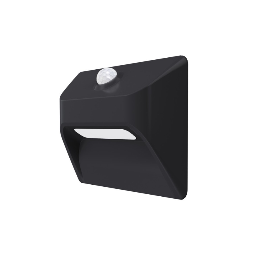 LED uppladdningsbar trappbelysning med rörelse- och skymningssensor STEP LIGHT LED/0,3W/3,7V 2200 mAh IP53 svart
