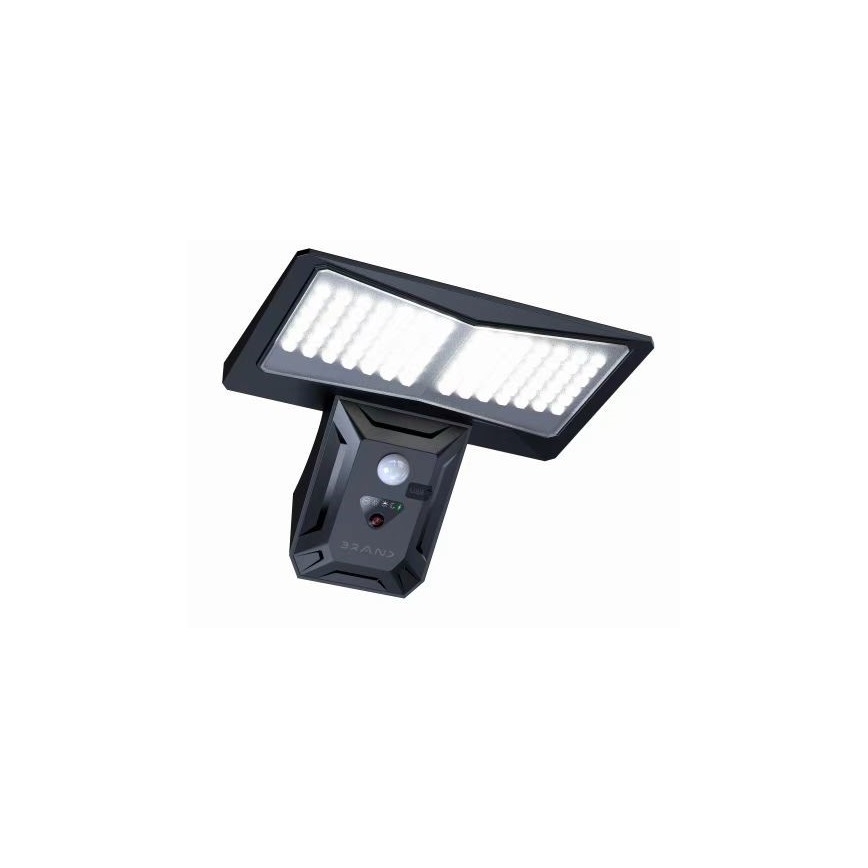 LED solcell väggbelysning med sensor LED/2,6W/5,5V IP65 1800 mAh svart