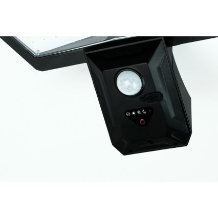 LED solcell väggbelysning med sensor LED/2,6W/5,5V IP65 1800 mAh svart