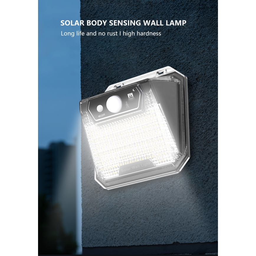 LED solcell väggbelysning med sensor LED/3W/5,5V IP65 1200 mAh