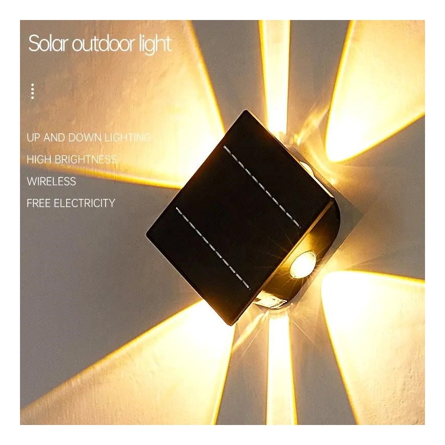 LED solcellsvägglampa med sensor LED/2W/5V IP54 1300 mAh