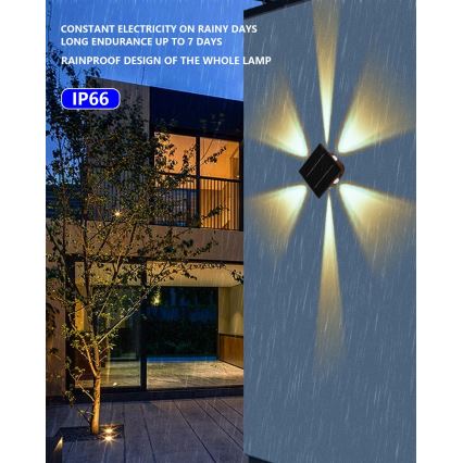 LED solcellsvägglampa med sensor LED/2W/5V IP54 1300 mAh