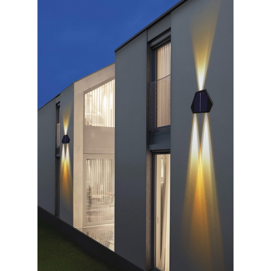LED solcellsvägglampa med sensor LED/2W/5V IP54 1300 mAh