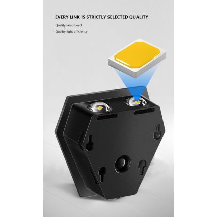 LED solcellsvägglampa med sensor LED/2W/5V IP54 1300 mAh