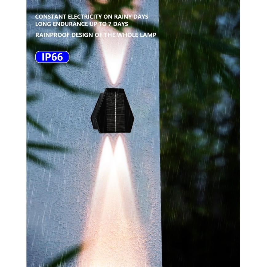 LED solcellsvägglampa med sensor LED/2W/5V IP54 1300 mAh