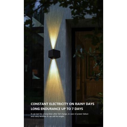 LED solcellsvägglampa med sensor LED/2W/5V IP54 1300 mAh