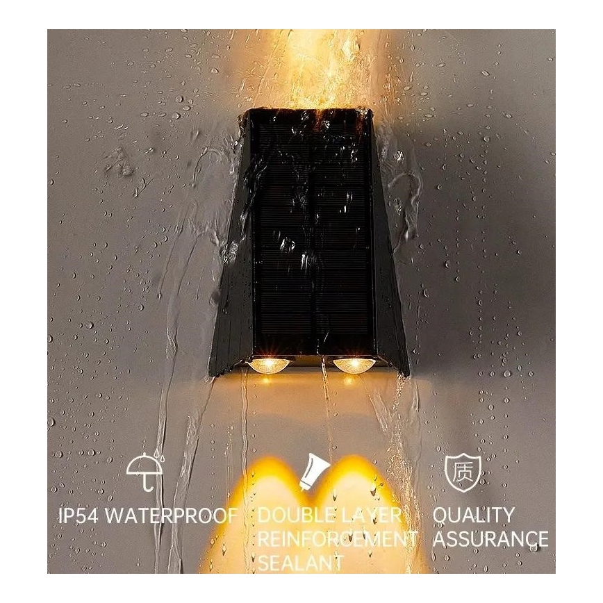 LED solcellsvägglampa med sensor LED/2W/5V IP54 1300 mAh