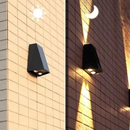 LED solcellsvägglampa med sensor LED/2W/5V IP54 1300 mAh