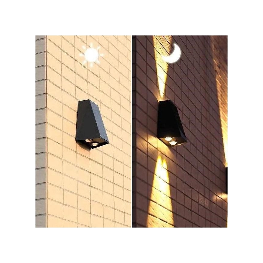 LED solcellsvägglampa med sensor LED/2W/5V IP54 1300 mAh