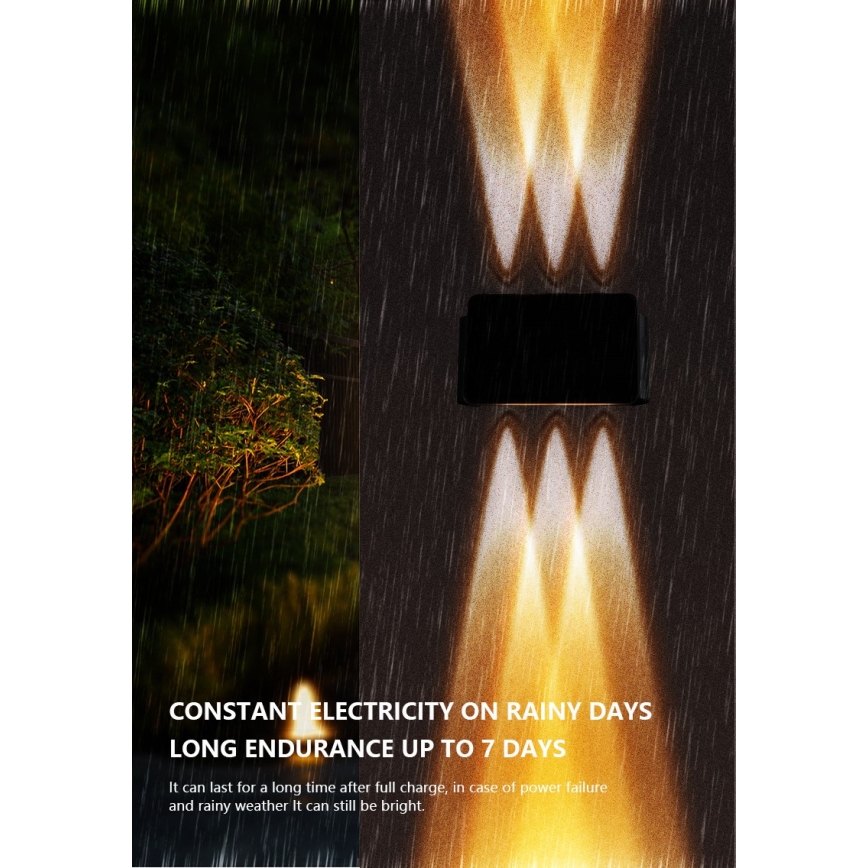 LED solcellsvägglampa med sensor LED/2W/5V IP54 1300 mAh