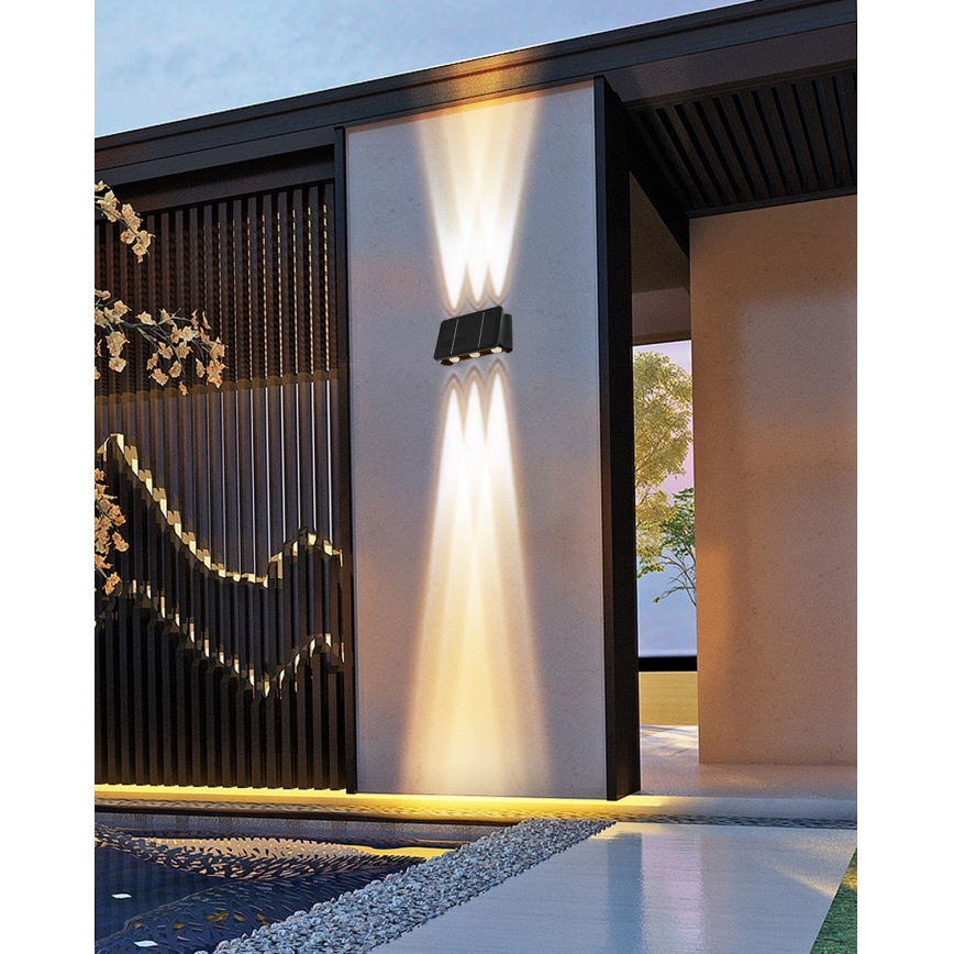 LED solcellsvägglampa med sensor LED/2W/5V IP54 1300 mAh