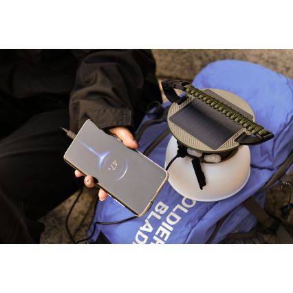 LED RGB Bärbar solcells-laddningslampa med LED-slinga LED/10W/5V 3600 mAh IP65 3600 mAh