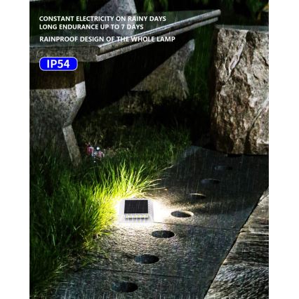 LED Utomhusbelysning med solcell och sensor LED/0,03W/1,2V IP54 800 mAh